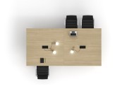Table de réunion Polare, plateau bois