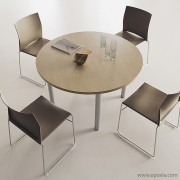 Table ronde Tim en merisier naturel