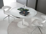 Table de réunion ronde en verre Odéon