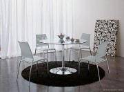 Table de réunion ronde verre transparent Infinity