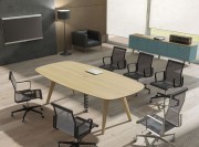 Table de réunion en bois rail
