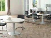 Table de réunion tonneau Harmonie, plateau épaisseur 25 mm