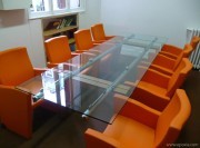 Table extensible en verre, collection Stilt