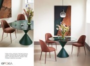 Table Clessidra ronde, marbre vert Tinos, pietement métal Dark Green
