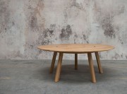 Table de réunion ronde en bois massif Picnic