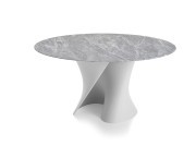 S Table, structure en S moulé en Cristalplant ®, plateau Bardiglio gris moyen
