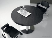 Table de réunion ronde collection Titano bois