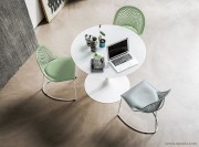 Table en verre blanc brillant Infinity