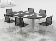 Table de réunion tonneau Xenion pieds colonne avec embase
