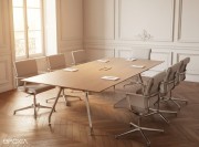 Fauteuil de réunion Una Executive cuir sable