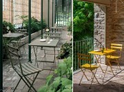 Tables pliantes pour terrasse, Vert Militaire 17 et Jaune Curry 62