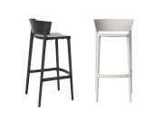 Tabouret outdoor en polypropylène Africa, blanc et noir