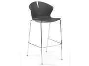 Tabouret empilable Arome 4 pieds métal, coque polypropylène noir
