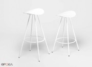 Tabourets de bar Coma 4L, assise et piètements assortis