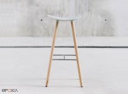 Tabouret Coma Wood, assise polypro