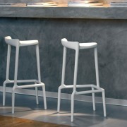 Tabouret de bar Happy 4 pieds blanc