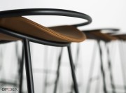 Tabouret de bar, assise en cuir