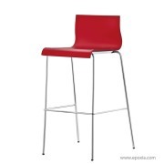 Tabouret de bar Kuadra laqué rouge