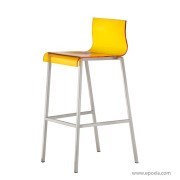Tabouret de bar Kuadra translucide avec 4 pieds