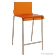 Tabouret de bar Kuadra translucide avec 4 pieds