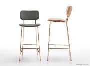 Tabourets de bar pieds rose doré