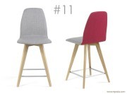 Chaise de bar Moods #11 tissu bicolore, H.62 cm