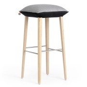 Tabouret de bar haut Soft tissu bicolore