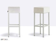 Tabouret Cube 1400 structure epoxy blanc