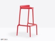 Tabouret de bar Happy polypro rouge