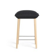 Tabouret de bar H.65 cm Soft pieds bois assise tissu