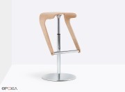Tabouret de bar collection Woody chêne naturel, réglable en hauteur