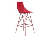 Tabouret de bar haut Faz de Vondom, assise et piètement rouge