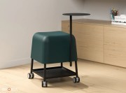 Tabouret sur roulettes avec tablette de 25 cm Abisko Castor