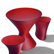 Table et tabouret Plastic rouge