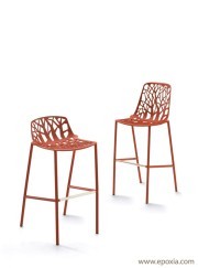 Tabourets de bar Forest aluminium dossier bas et haut