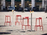 Tabourets pour terrasse Happy polypro rouge