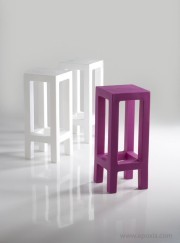 Tabourets de bar extérieur rose et blanc Jut