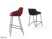 Tabouret de bar Monk avec dossier, 4 pieds métal