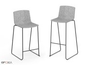 Tabourets Omega 2 hauteurs, pieds luge