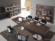 Table de réunion tonneau collection Titano ébène
