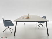 Table de réunion Tknika Contract, plateau mélaminé et pieds métal