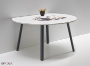 Table ronde, avec côté plat contre le mur Tknika Diverse