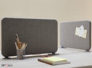 Ecrans de séparation Tknika, écran coulissant tapissé pour la gamme Office Bench