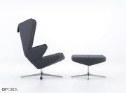 Fauteuil lounge Trifidae avec pouf