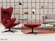 Fauteuil lounge Trifidae avec pouf