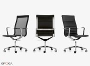 Fauteuils de réunion Una management, cuir ou résille, réglable en hauteur