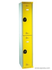 Vestiaires multicasiers 2 cases, epoxy jaune