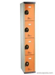 Vestiaires multicasiers 4 cases, epoxy orange