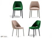 Chaises Vic, piètement bois massif ou métal
