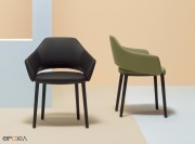Fauteuils Vic, pieds en Frêne teinté noir